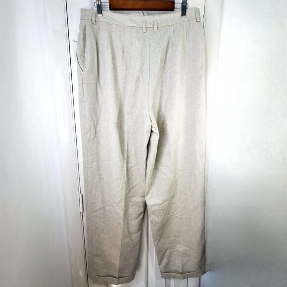 NWT Emma James Cream Khaki Tweed Trousers Pants Sz 16 - Picture 6 of 15